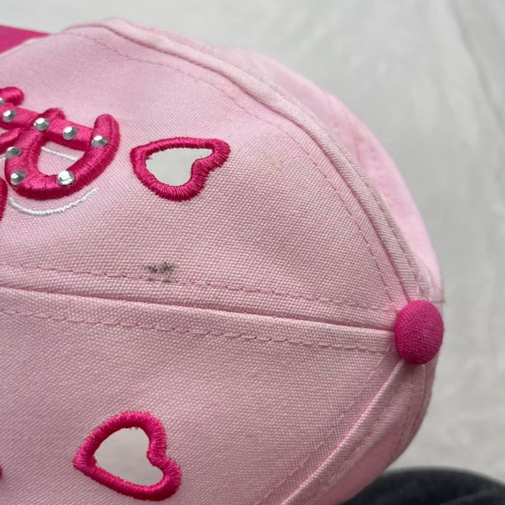 Vintage Y2K‎ Pink Heart Cutout Roma Italy Baseball Cap Style Hat - Picture 7 of 7
